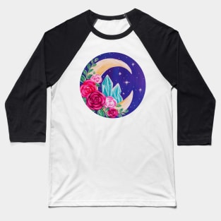 Crystal Floral Moon Baseball T-Shirt